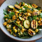 Corn and Grilled Zucchini Salad with Feta and Arugula