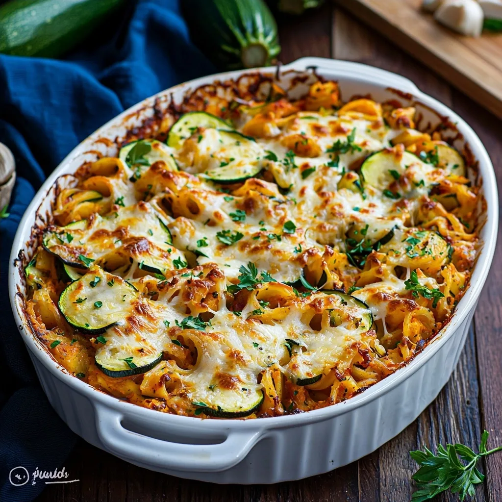 Roasted Butternut Squash Zucchini Pasta Bake