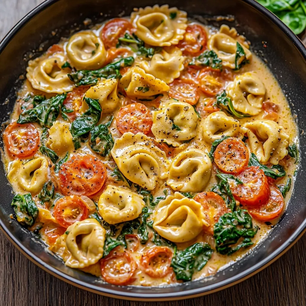Creamy Spinach Tomato Tortellini