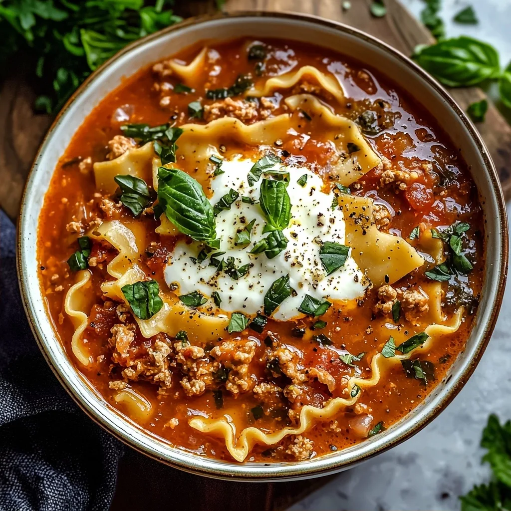 Healthy Crockpot Lasagna Soup