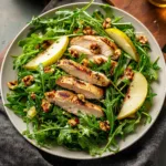 Grilled Chicken Arugula Salad with Pears and Walnuts