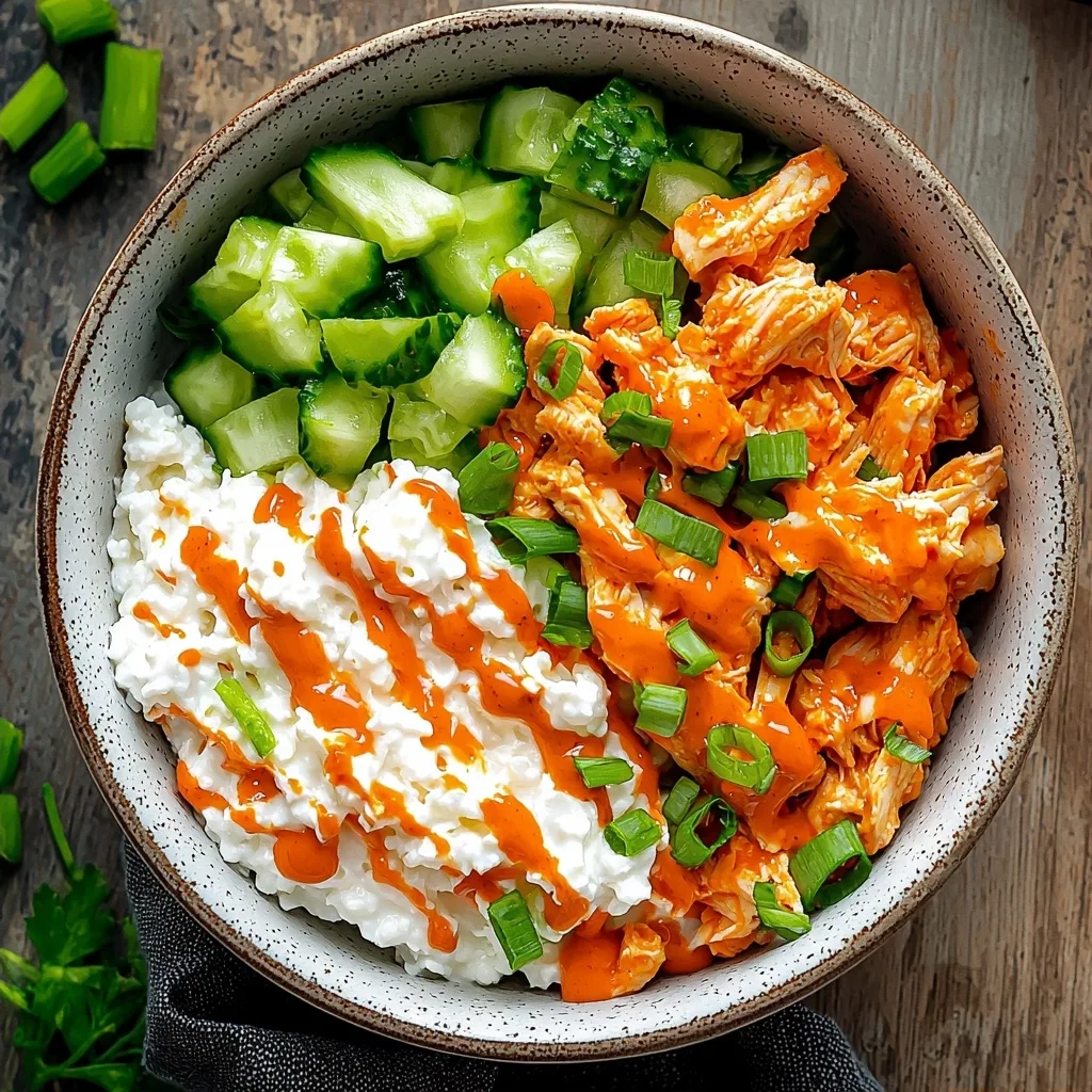 Buffalo Chicken Cottage Cheese Bowl