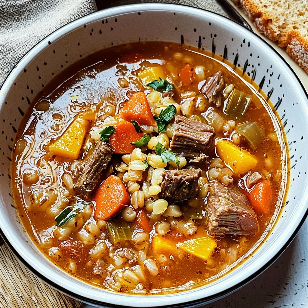 Instant Pot Beef Barley Soup