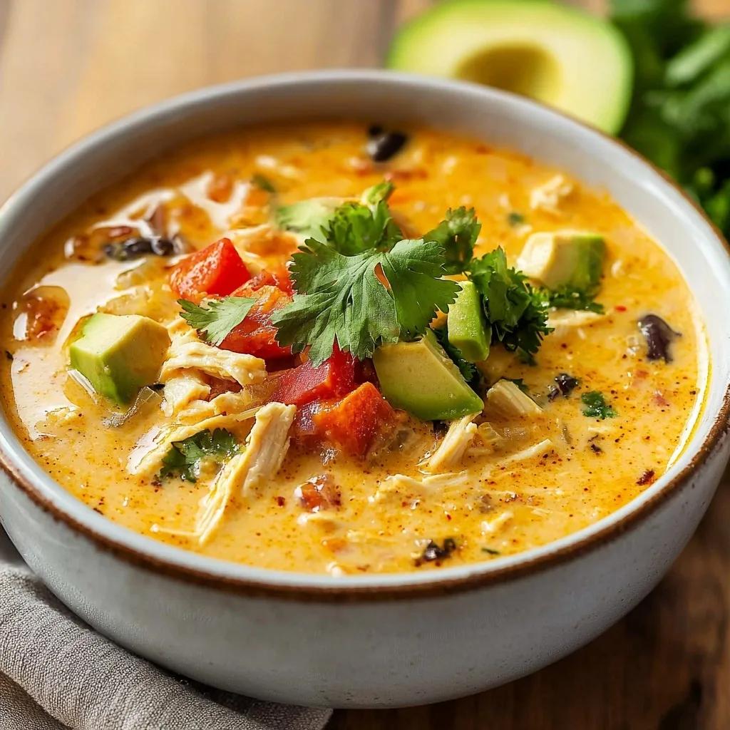 The Best Creamy Chicken Tortilla Soup