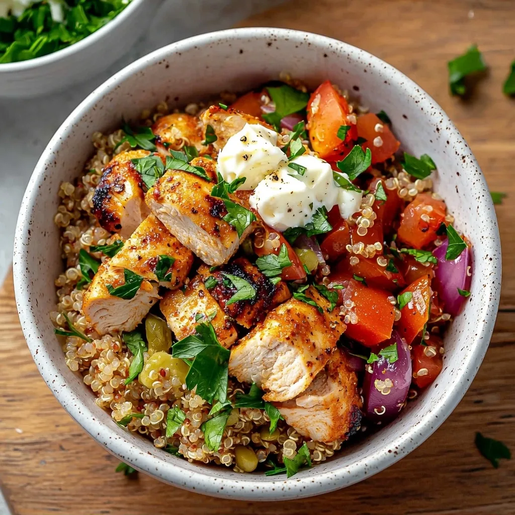 Mediterranean Chicken Quinoa Bowl