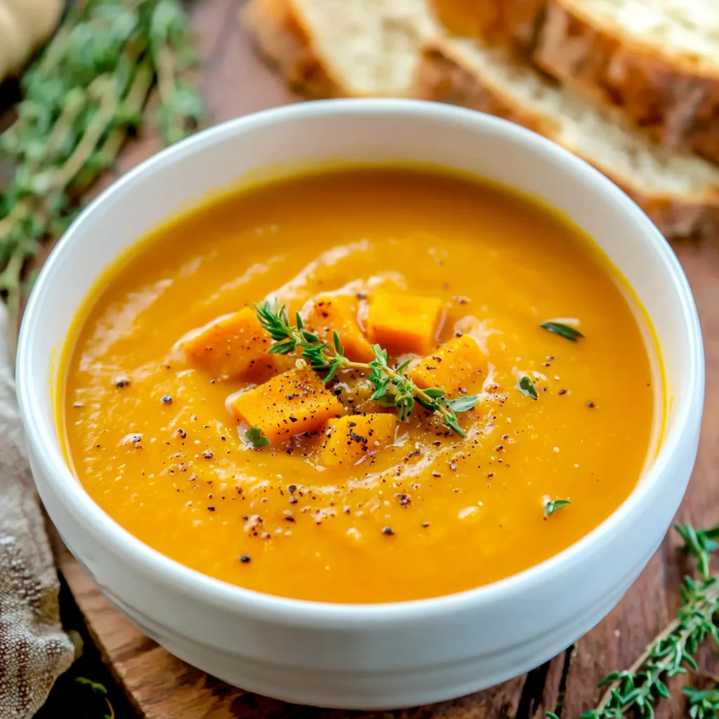 Slow Cooker Butternut Squash and Sweet Potato Soup