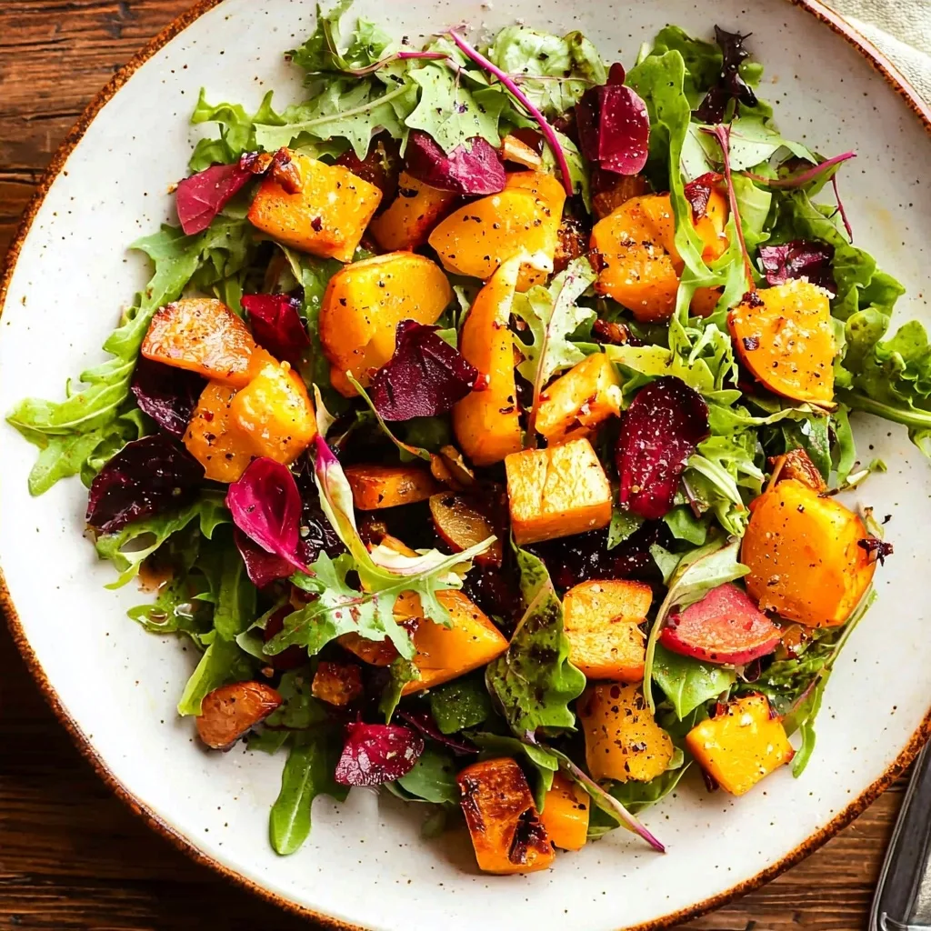 Autumn Fall Harvest Salad with Maple Mustard Dressing