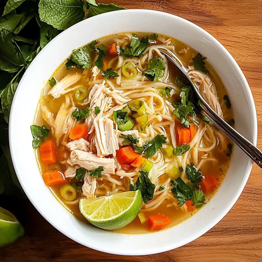 Spicy Chicken Noodle Soup With Lime and Ginger