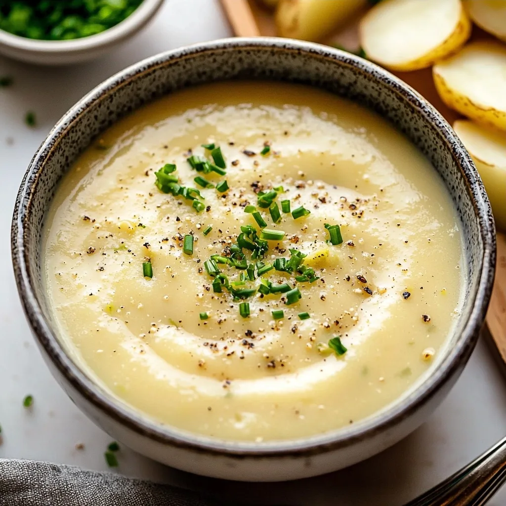 Luxuriously Creamy Vegetarian Potato Leek Soup without Cream
