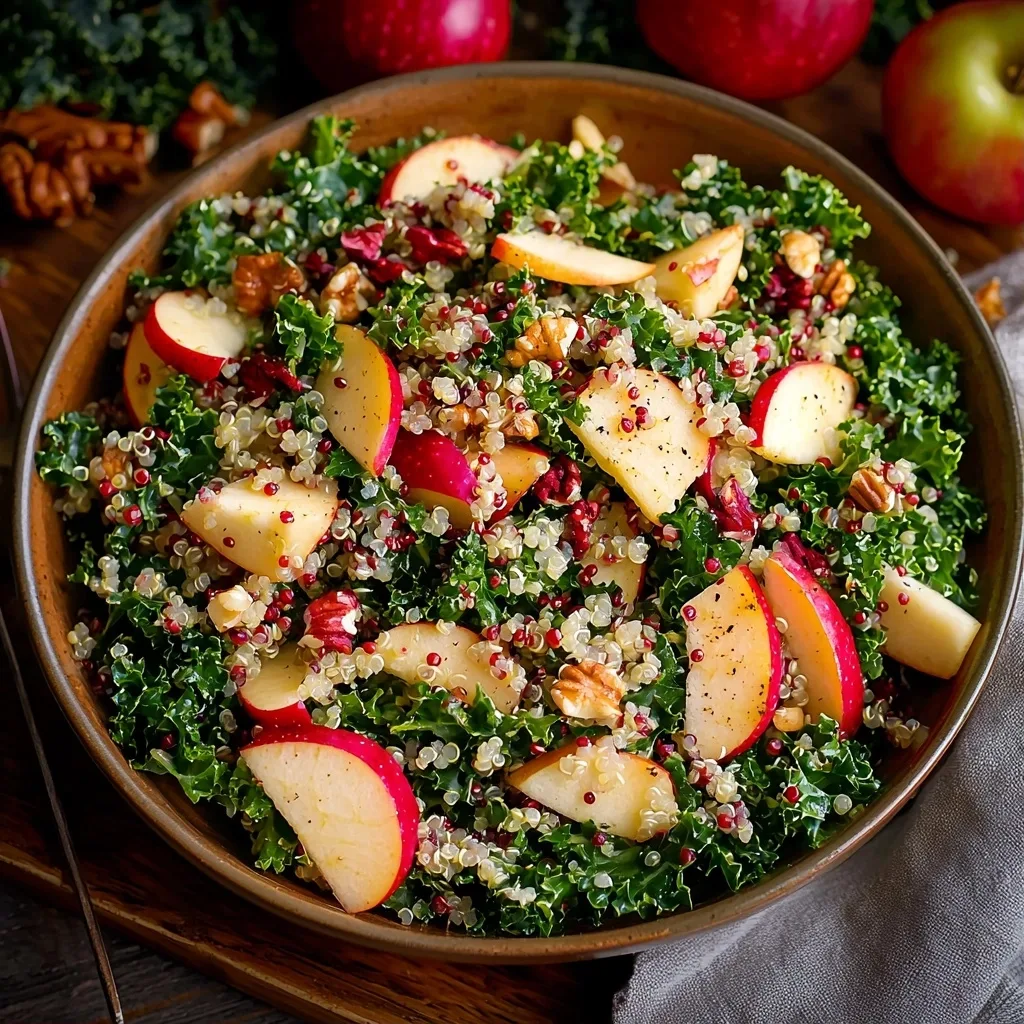 Autumn Kale Apple and Quinoa Salad