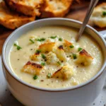 Roasted Garlic Cheddar Cauliflower Soup