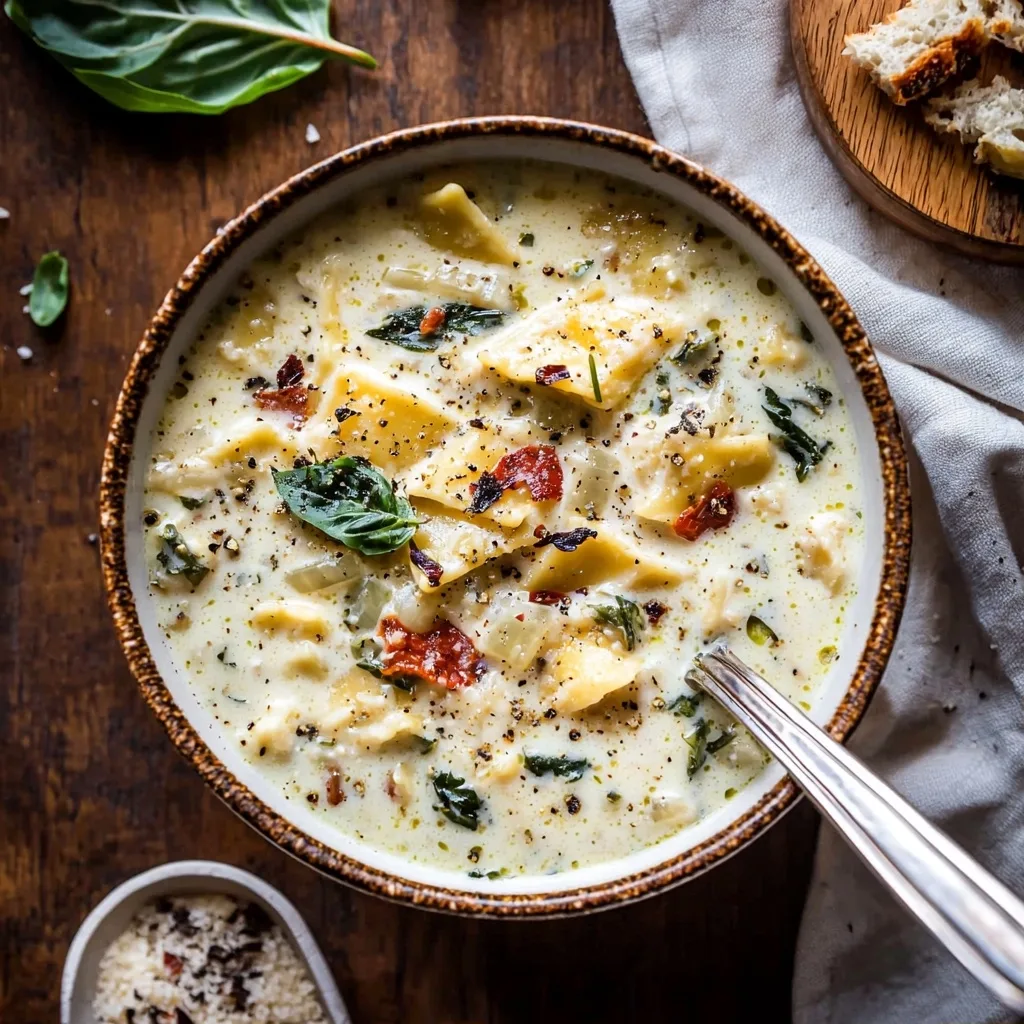 Creamy White Lasagna Soup