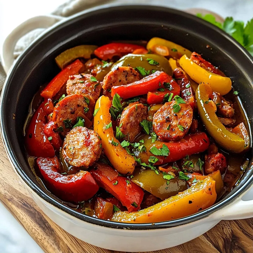 Slow Cooker Peppers and Sausage