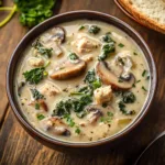 Creamy Mushroom Kale Turkey Soup