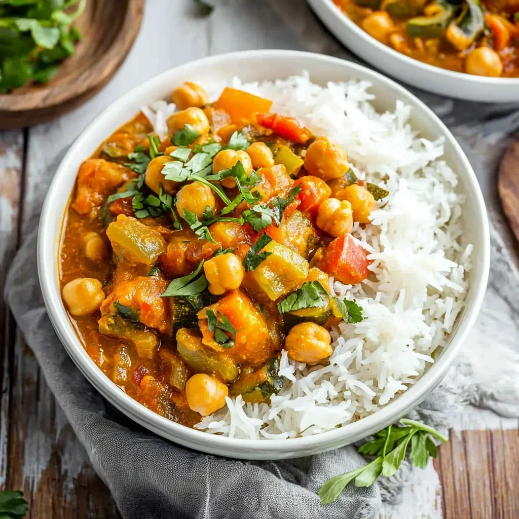 Slow Cooker Vegetable Curry with Chickpeas