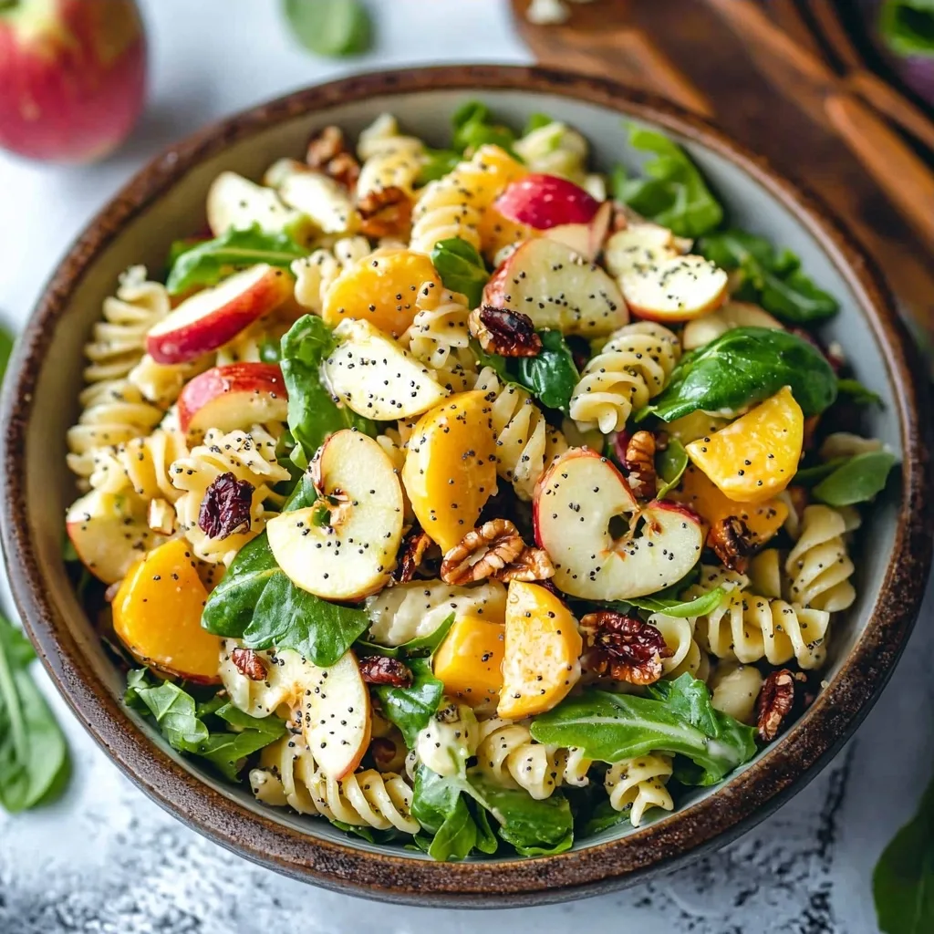 Autumn Apple Pasta Salad Recipe with Poppyseed Dressing