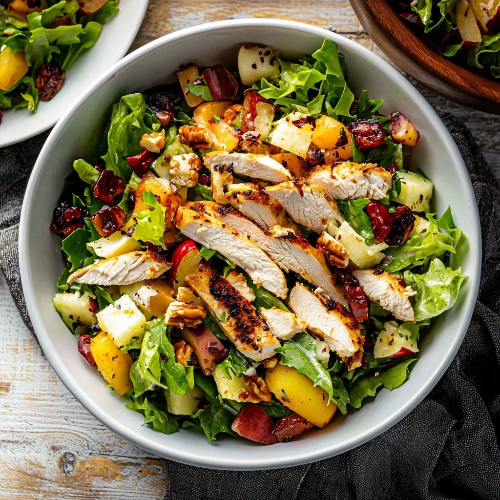 Easy Fall Harvest Chicken Salad with Maple Dijon Dressing