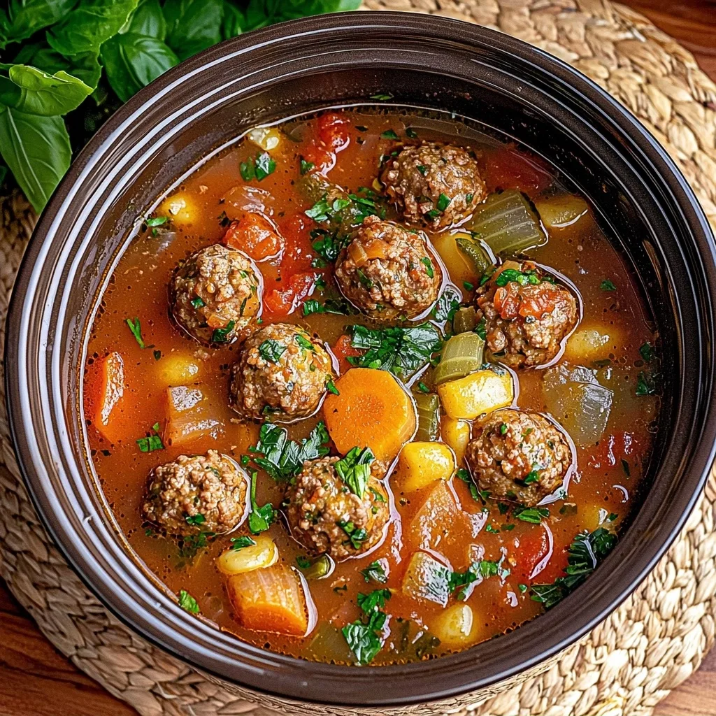 Crockpot Italian Meatball Soup