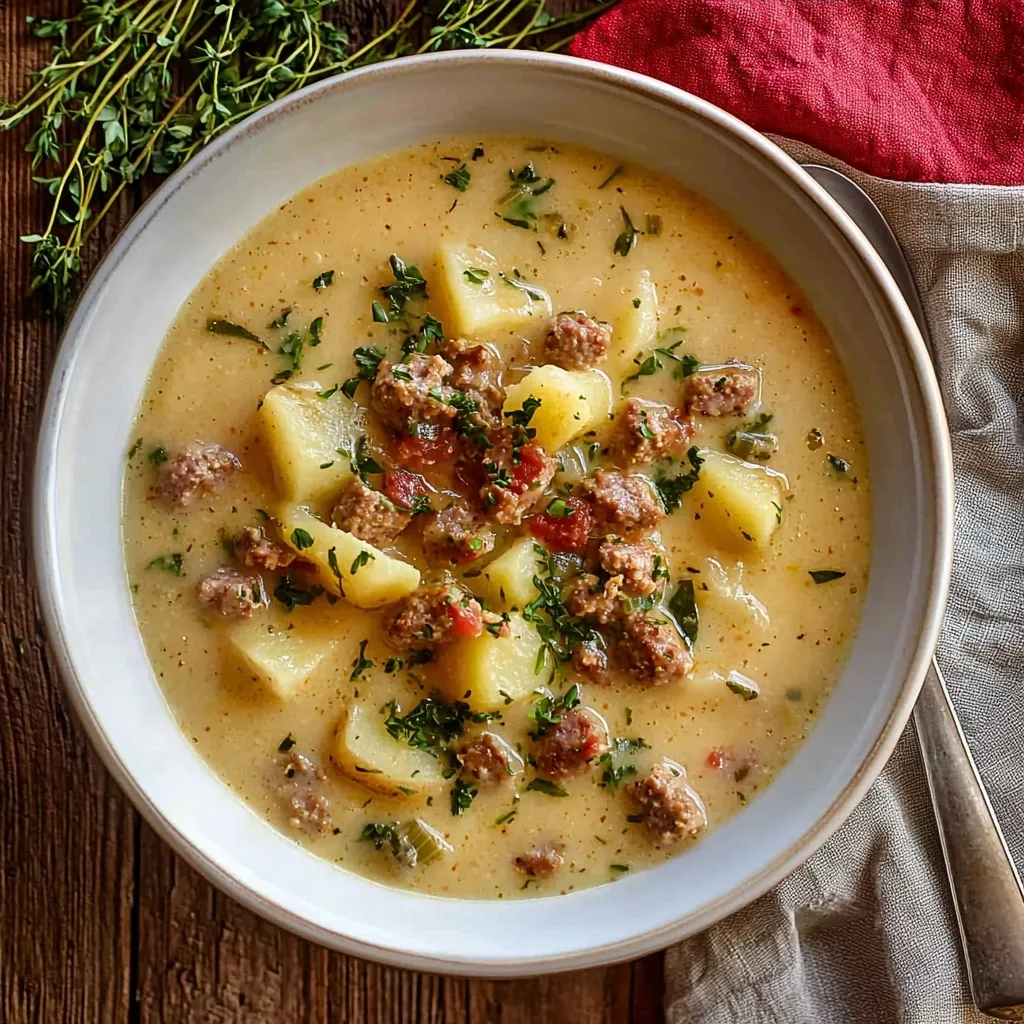 Creamy Potato Soup with Italian Sausage