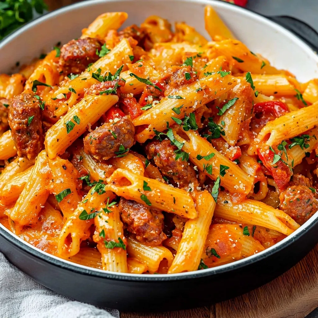 Creamy Red Pepper Sausage Pasta