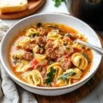 Easy Crockpot Sausage & Tortellini Soup
