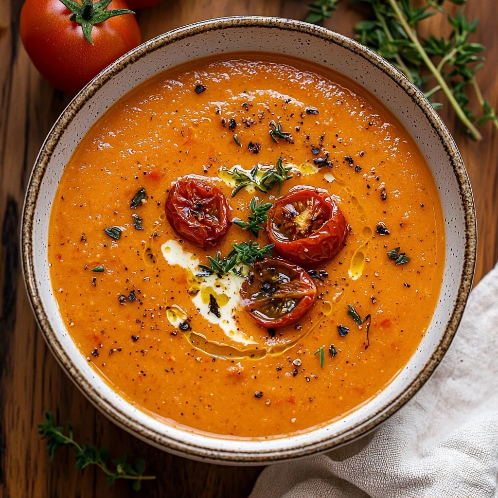 Creamy Roasted Garlic Tomato Soup