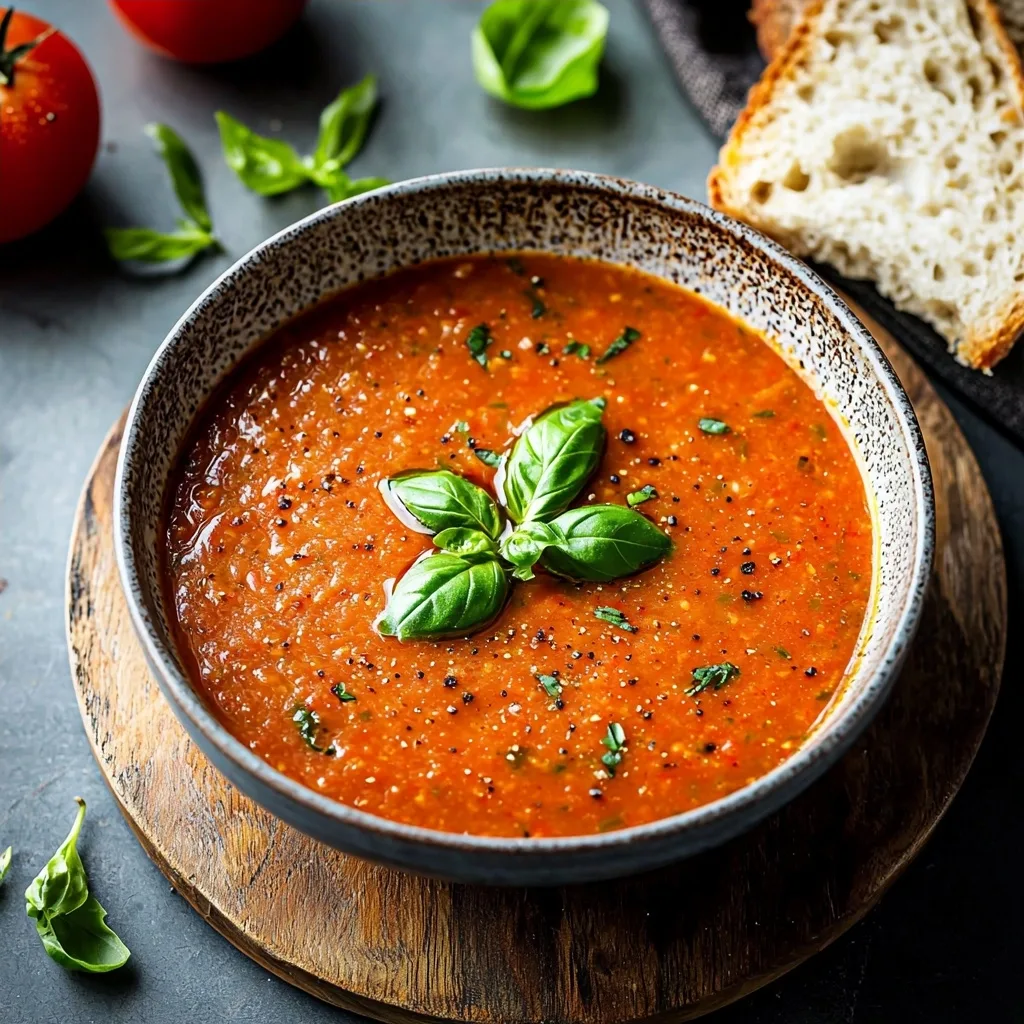 Homemade Roasted Tomato Basil Soup