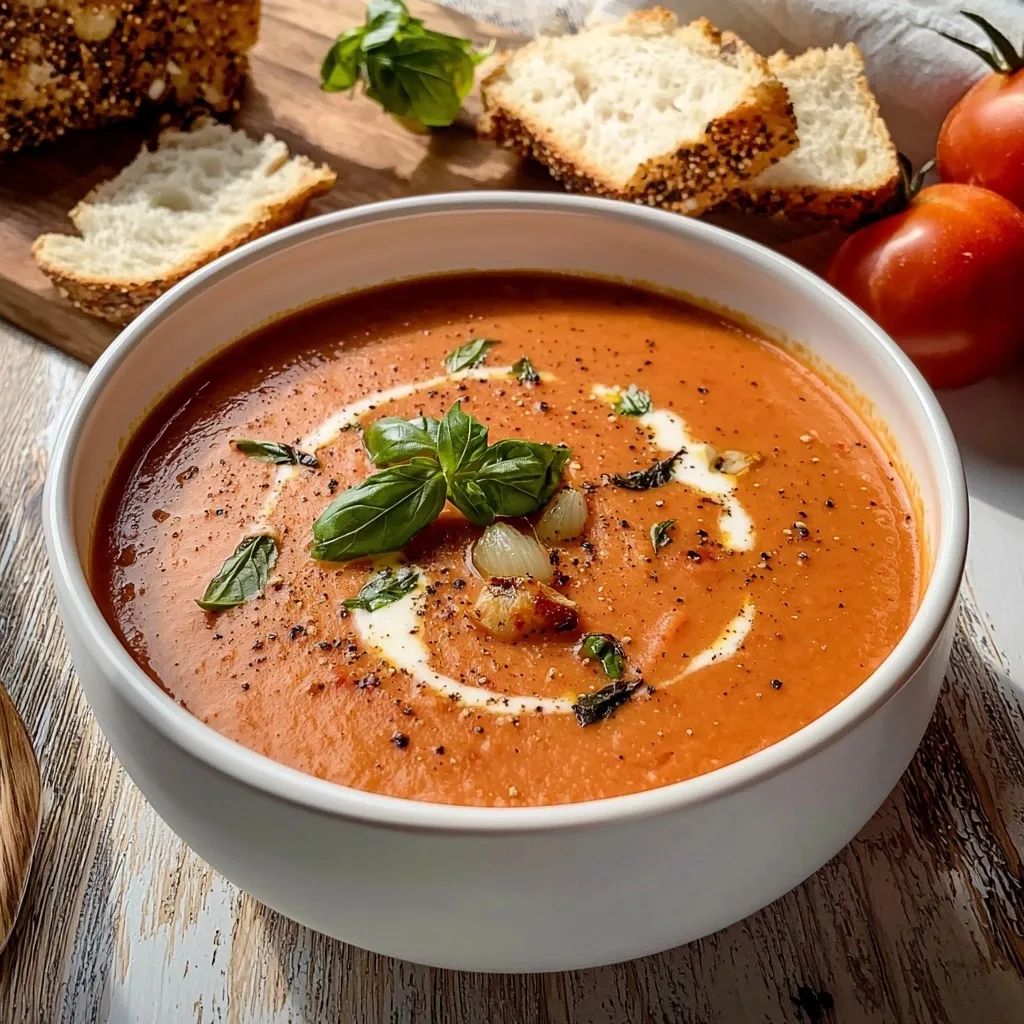 Easy Roasted Garlic Tomato Soup