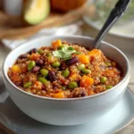 Turkey Quinoa Chili with Butternut Squash and Edamame