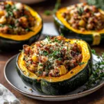 Sausage Stuffed Acorn Squash