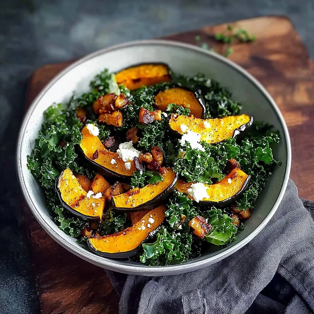 Savory Acorn Squash and Kale Salad