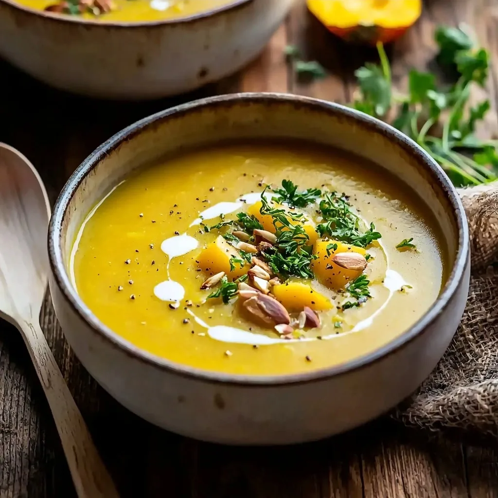 Savory Acorn Squash Soup with Coconut Milk