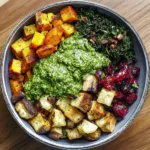 Fall Harvest Buddha Bowl With Kale Pesto Dressing