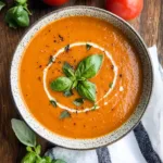 Creamy Roasted Tomato Basil Soup (Vegan)