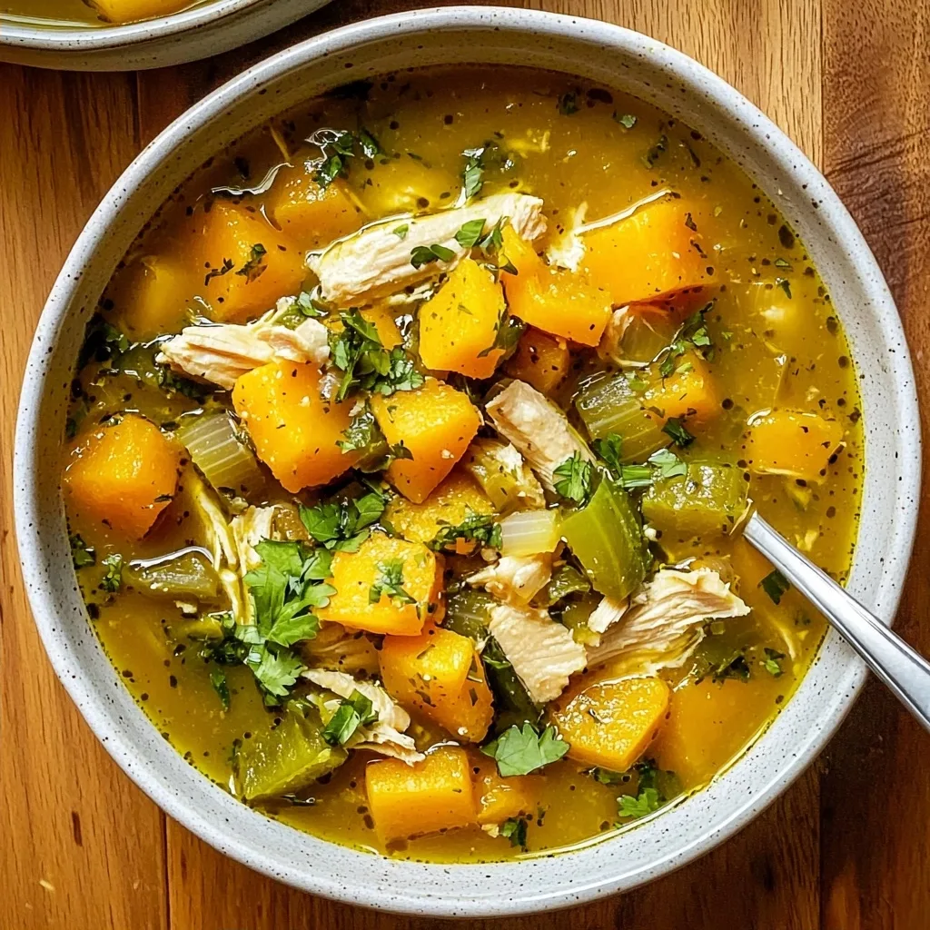 Butternut Squash Green Chile Chicken Soup