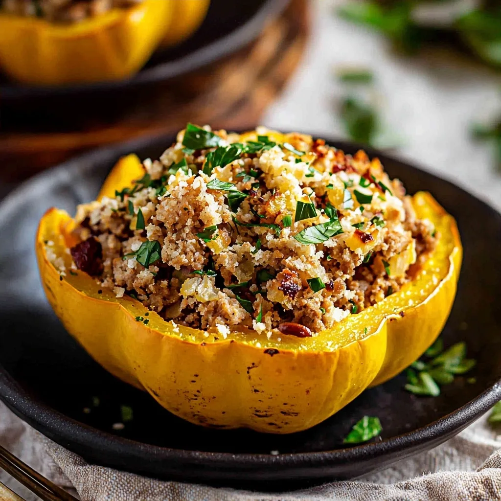 Ground Turkey Stuffed Acorn Squash