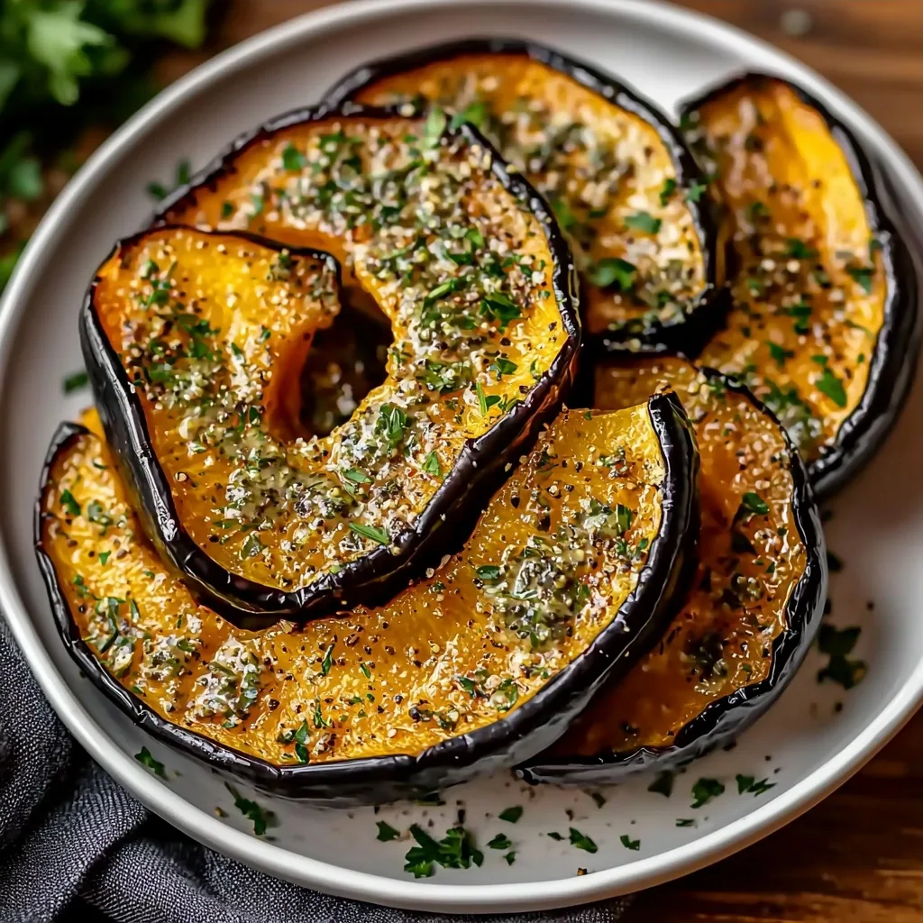 Baked Acorn Squash with Savory Herb Butter