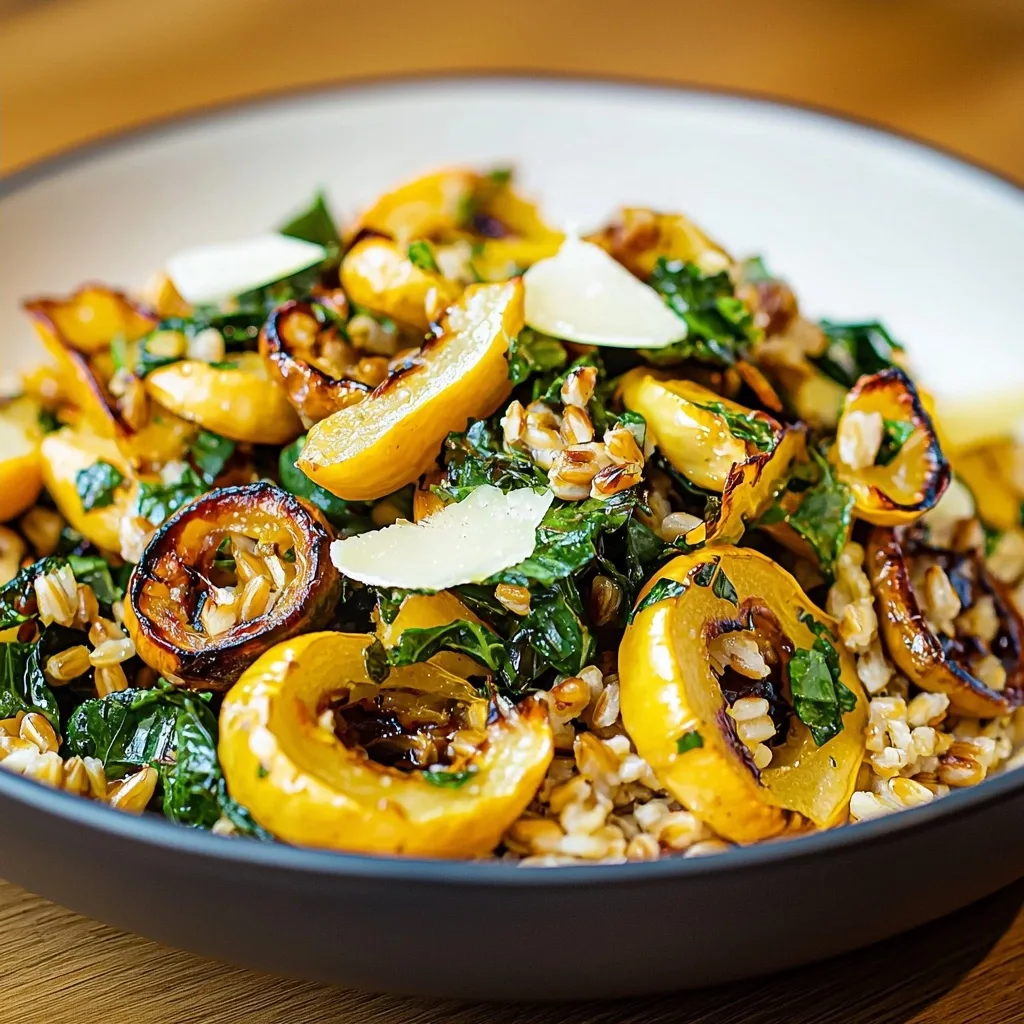 Roasted Delicata Squash And Farro Salad