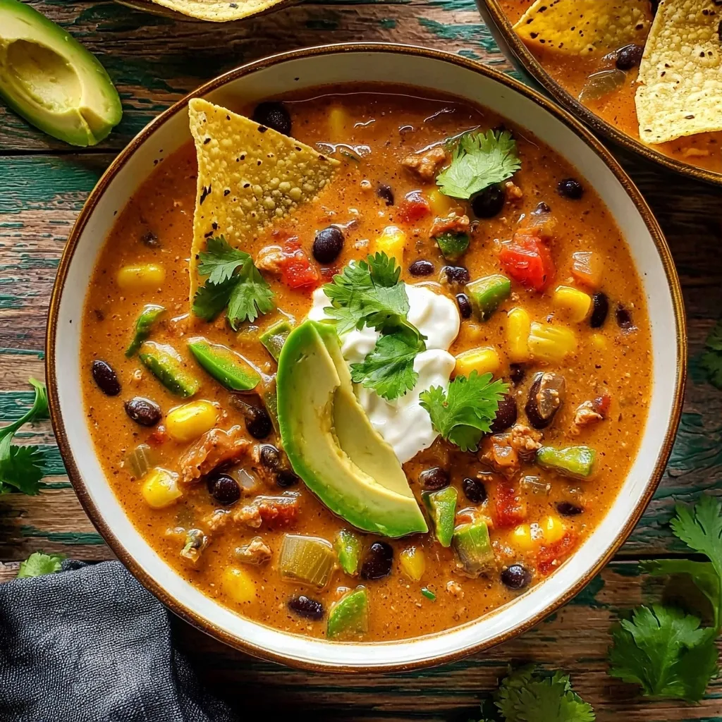 Vegetarian Creamy Black Bean Taco Soup