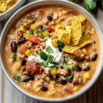 Creamy Taco Soup with Rice and Beans