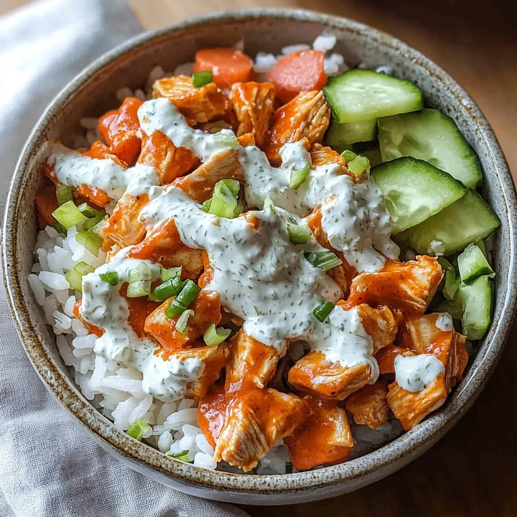 Easy Buffalo Chicken Rice Bowls with Ranch (Healthy)