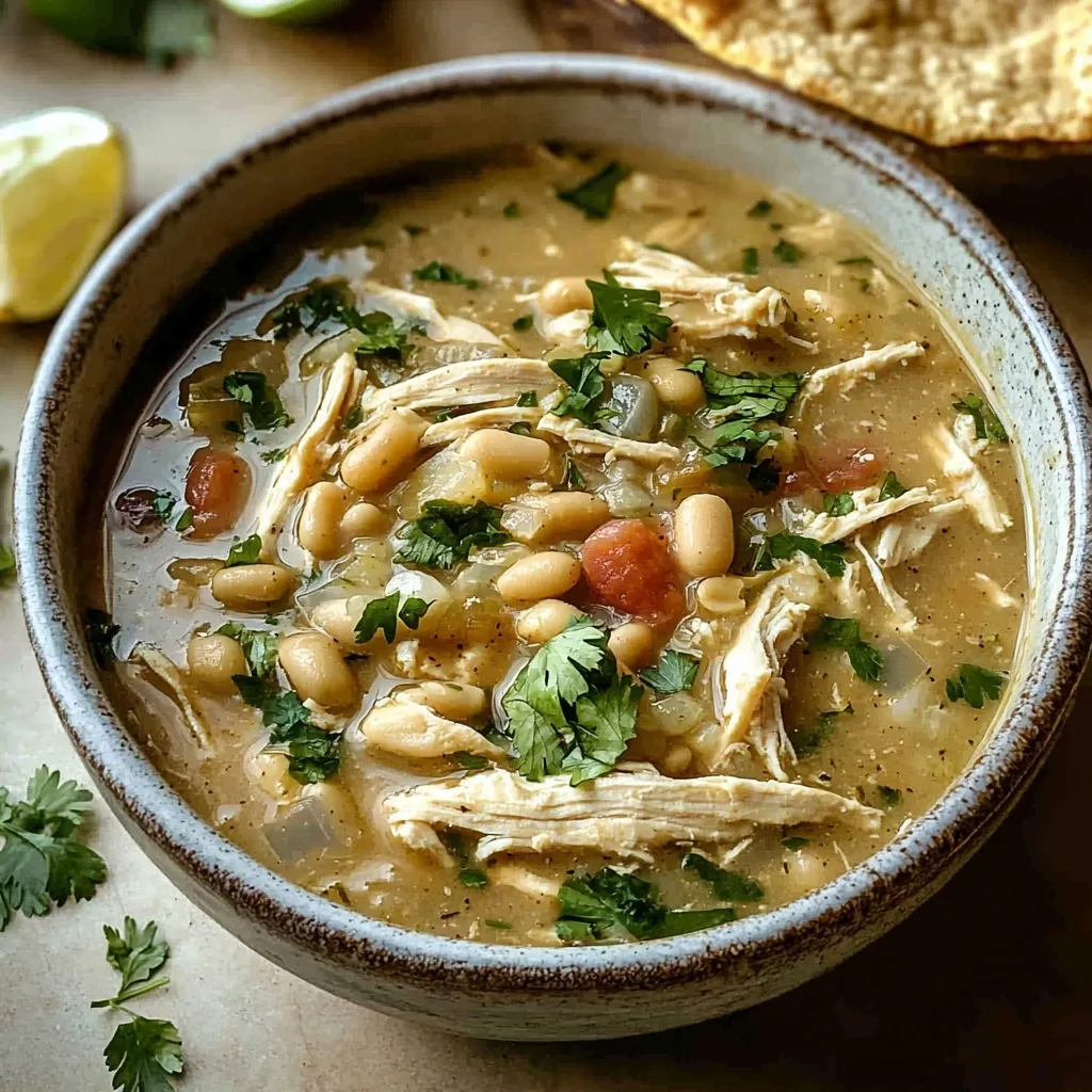 Slow Cooker White Chicken Chili, Creamy, Dairy Free