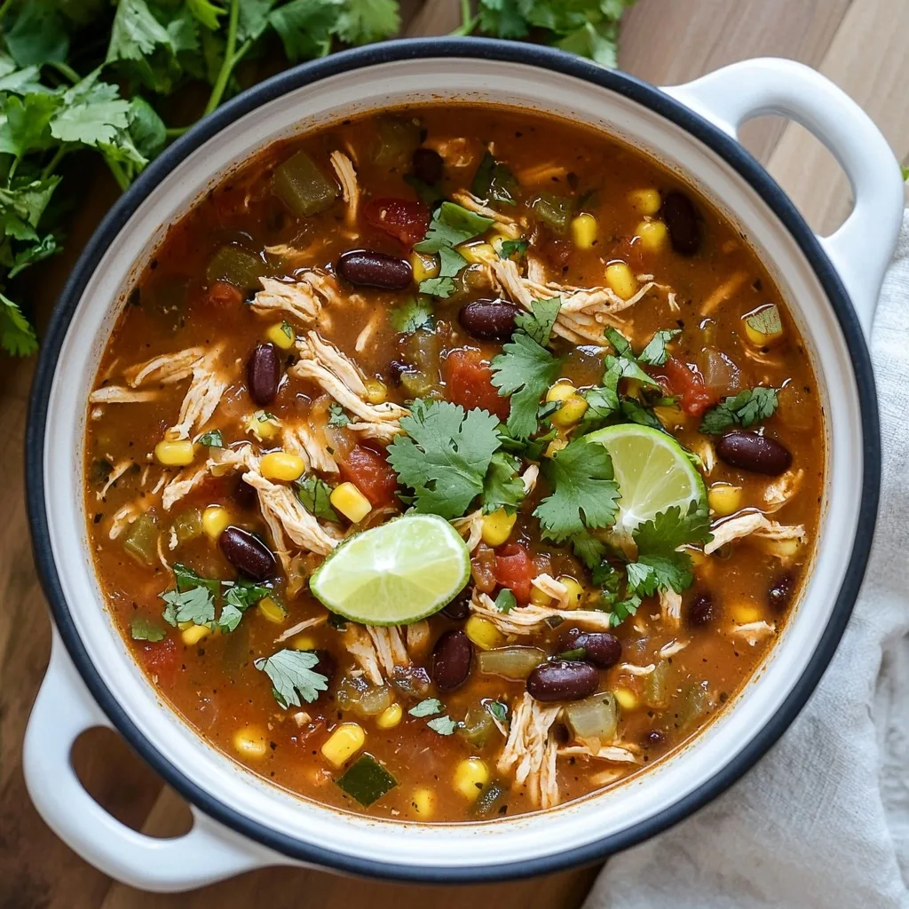 High Protein Chicken Taco Soup