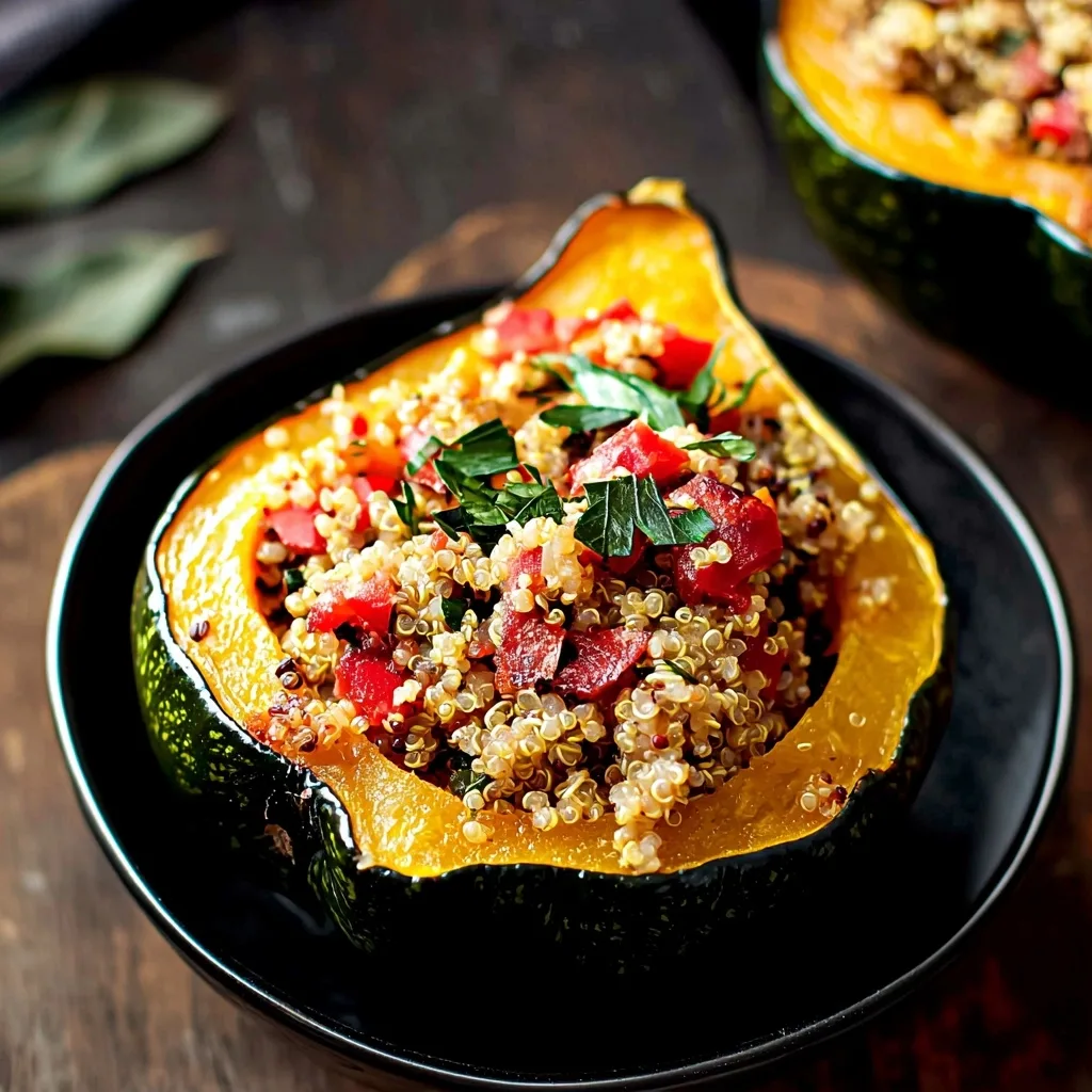 Stuffed Air Fryer Acorn Squash with Quinoa