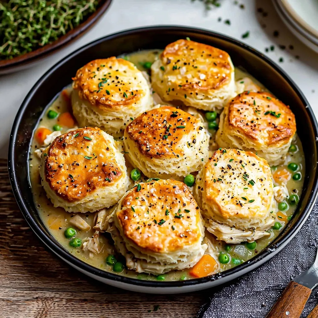 Easy and Comforting Chicken Pot Pie Recipe with Biscuits