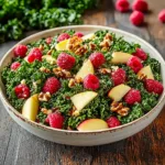 Raspberry Apple Kale Salad with Lemon Dressing