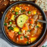 Easy Slow Cooker Vegetable Barley Soup (8+ Vegetables)