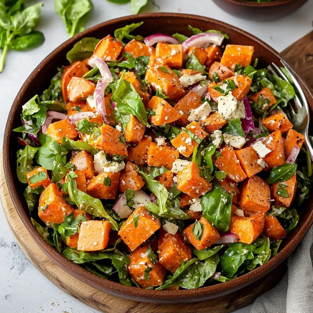 Healthy Roasted Sweet Potato Salad with Tahini Dressing