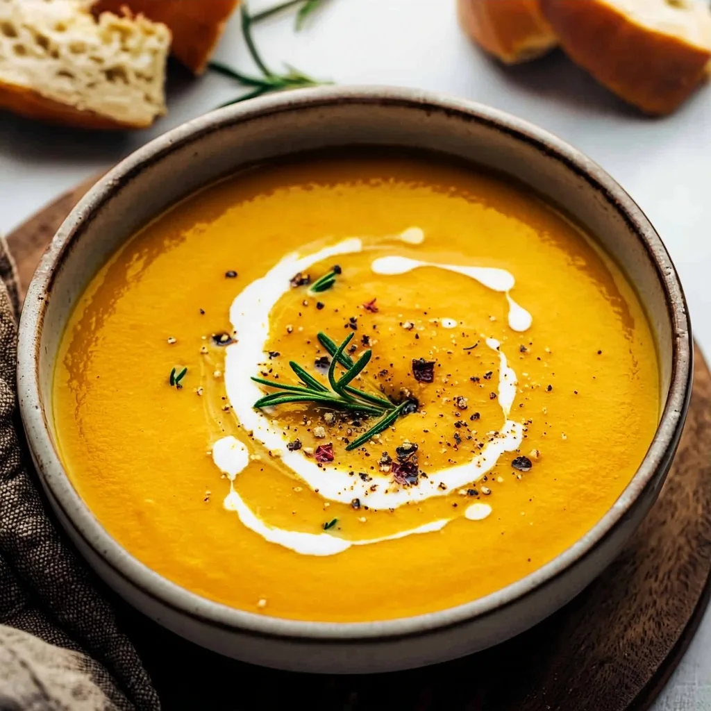Creamy Roasted Pumpkin Soup with Rosemary