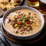 Hearty Cheeseburger Soup with Beer